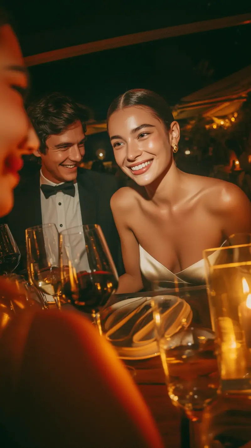 Dettaglio candele su tavolo imperiale per cena di gala